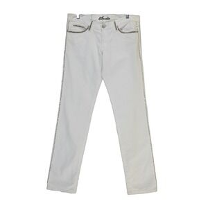 Claudio Swarovski Jeans Women's Size 11 White Vintage Crystal Embellished FLAW